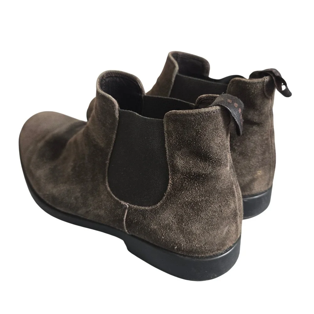 Fratelli Rossetti Men's Suede Boots Slip On Brown Casual Size 7.5 Made‎ in Italy